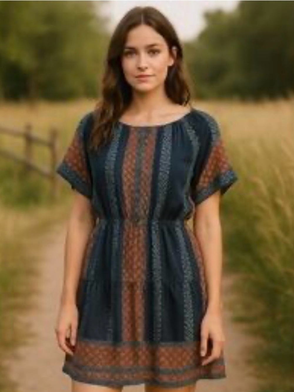 Ariat Womens Boho Mixed Print Mini Dress Size Medium